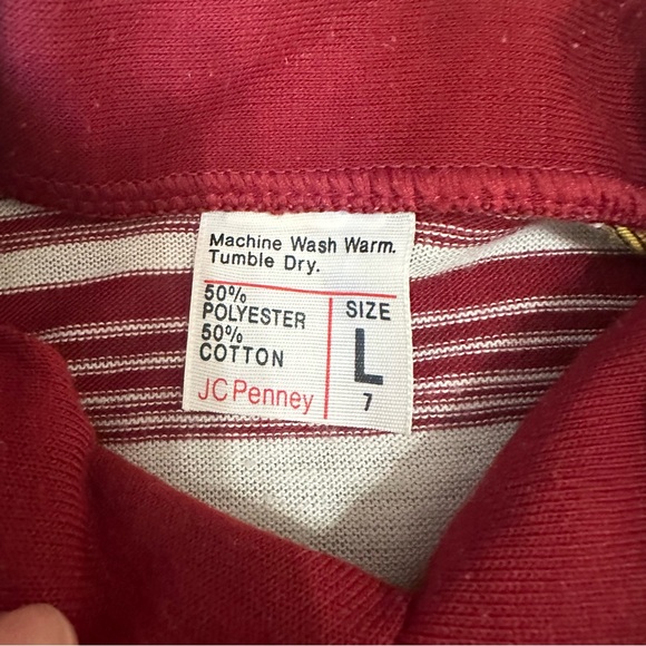 Vintage JCPenney striped long sleeve 80s shirt size 7 large - Picture 6 of 6